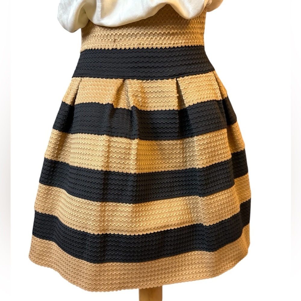 Neslay Designer Stylish Black and Tan Striped Skirt - Picture 5 of 16